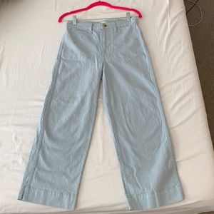 Madewell high-rise wide-leg pants light blue